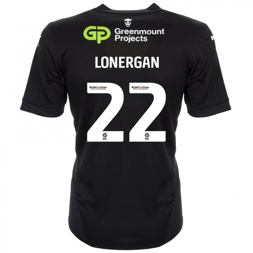 Gyermek Andy Lonergan #22 Fekete Idegenbeli Jersey 2024/25 Mez Póló Ing