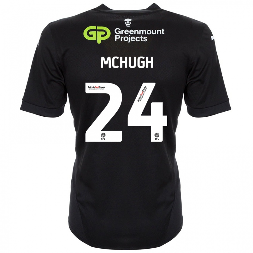 Gyermek Harry Mchugh #24 Fekete Idegenbeli Jersey 2024/25 Mez Póló Ing