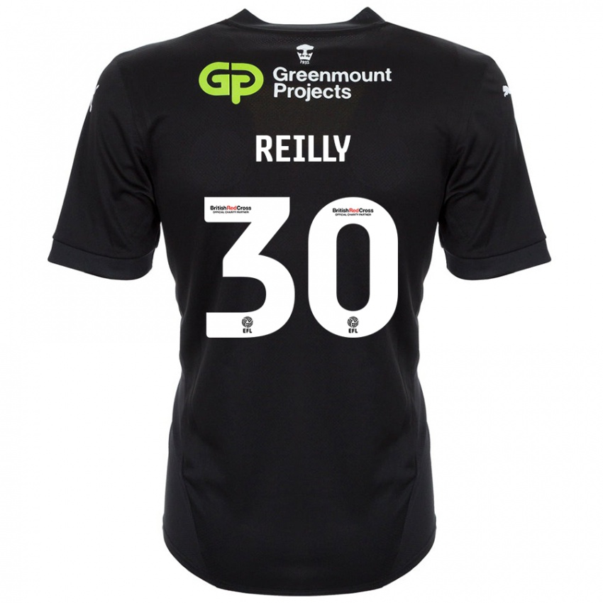 Gyermek Jack Reilly #30 Fekete Idegenbeli Jersey 2024/25 Mez Póló Ing