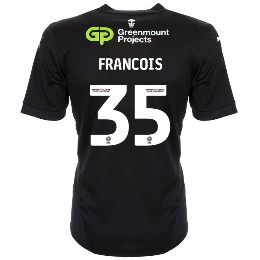 Gyermek Tyrese Francois #35 Fekete Idegenbeli Jersey 2024/25 Mez Póló Ing