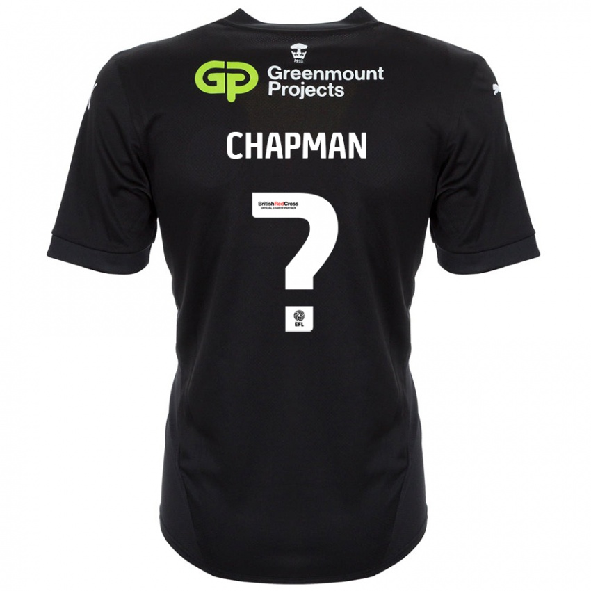 Gyermek Llyton Chapman #0 Fekete Idegenbeli Jersey 2024/25 Mez Póló Ing