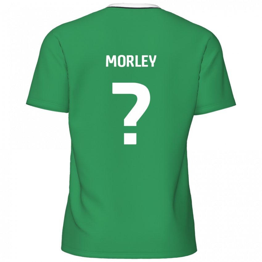 Gyermek Aaron Morley #0 Zöld Fehér Csíkok Idegenbeli Jersey 2024/25 Mez Póló Ing