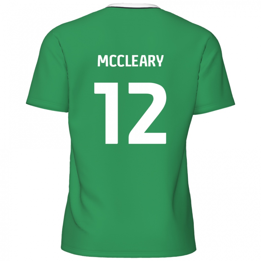 Gyermek Garath Mccleary #12 Zöld Fehér Csíkok Idegenbeli Jersey 2024/25 Mez Póló Ing