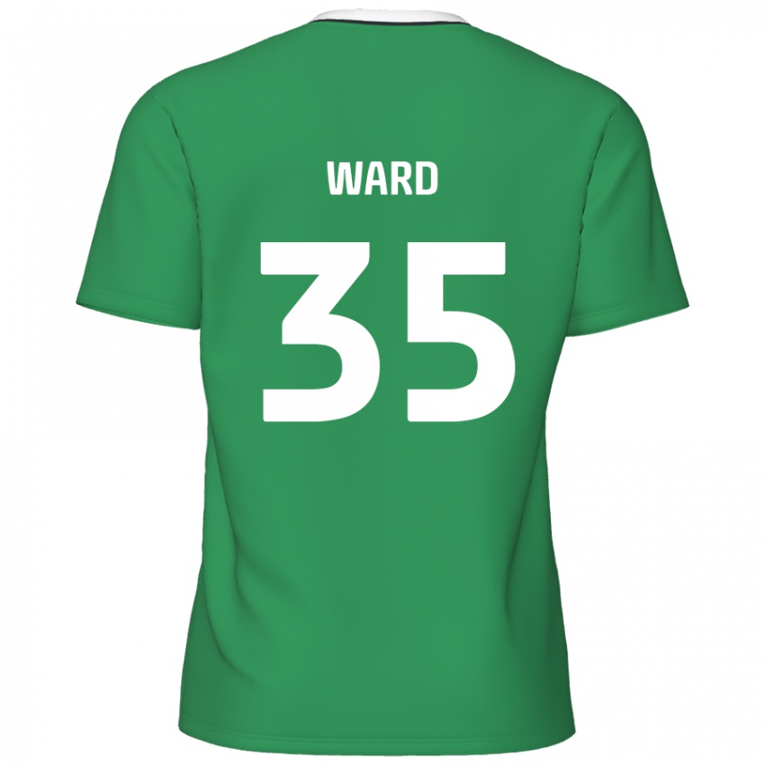 Gyermek Christie Ward #35 Zöld Fehér Csíkok Idegenbeli Jersey 2024/25 Mez Póló Ing