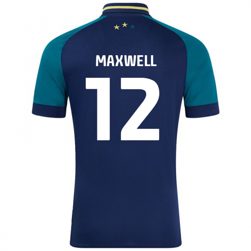 Gyermek Chris Maxwell #12 Navy Sötétzöld Idegenbeli Jersey 2024/25 Mez Póló Ing