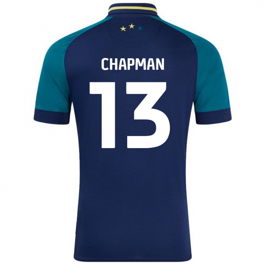 Gyermek Jacob Chapman #13 Navy Sötétzöld Idegenbeli Jersey 2024/25 Mez Póló Ing