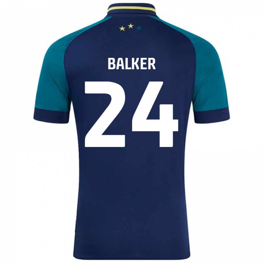 Gyermek Radinio Balker #24 Navy Sötétzöld Idegenbeli Jersey 2024/25 Mez Póló Ing