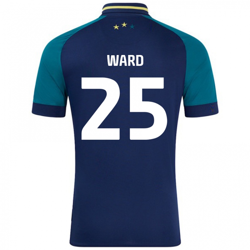 Gyermek Danny Ward #25 Navy Sötétzöld Idegenbeli Jersey 2024/25 Mez Póló Ing