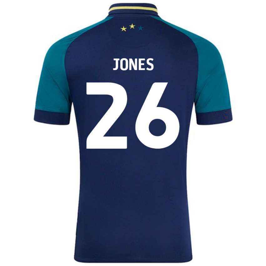 Gyermek Patrick Jones #26 Navy Sötétzöld Idegenbeli Jersey 2024/25 Mez Póló Ing