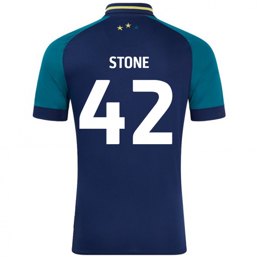 Gyermek Michael Stone #42 Navy Sötétzöld Idegenbeli Jersey 2024/25 Mez Póló Ing