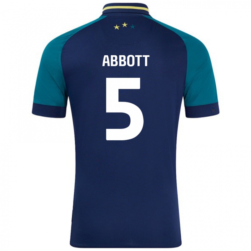 Gyermek Vicky Abbott #5 Navy Sötétzöld Idegenbeli Jersey 2024/25 Mez Póló Ing