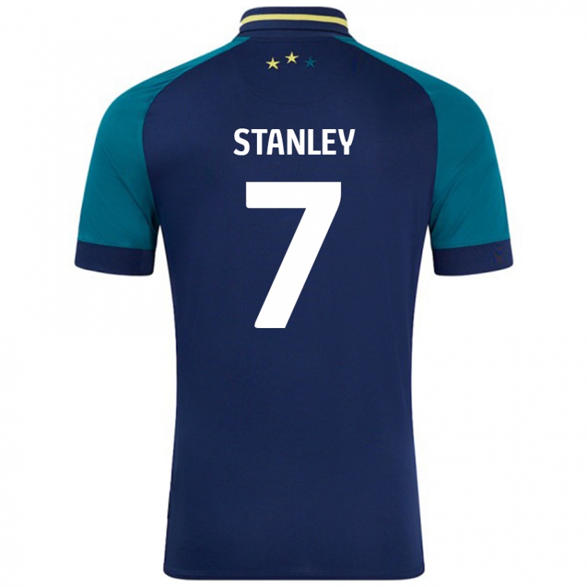 Gyermek Katie Stanley #7 Navy Sötétzöld Idegenbeli Jersey 2024/25 Mez Póló Ing