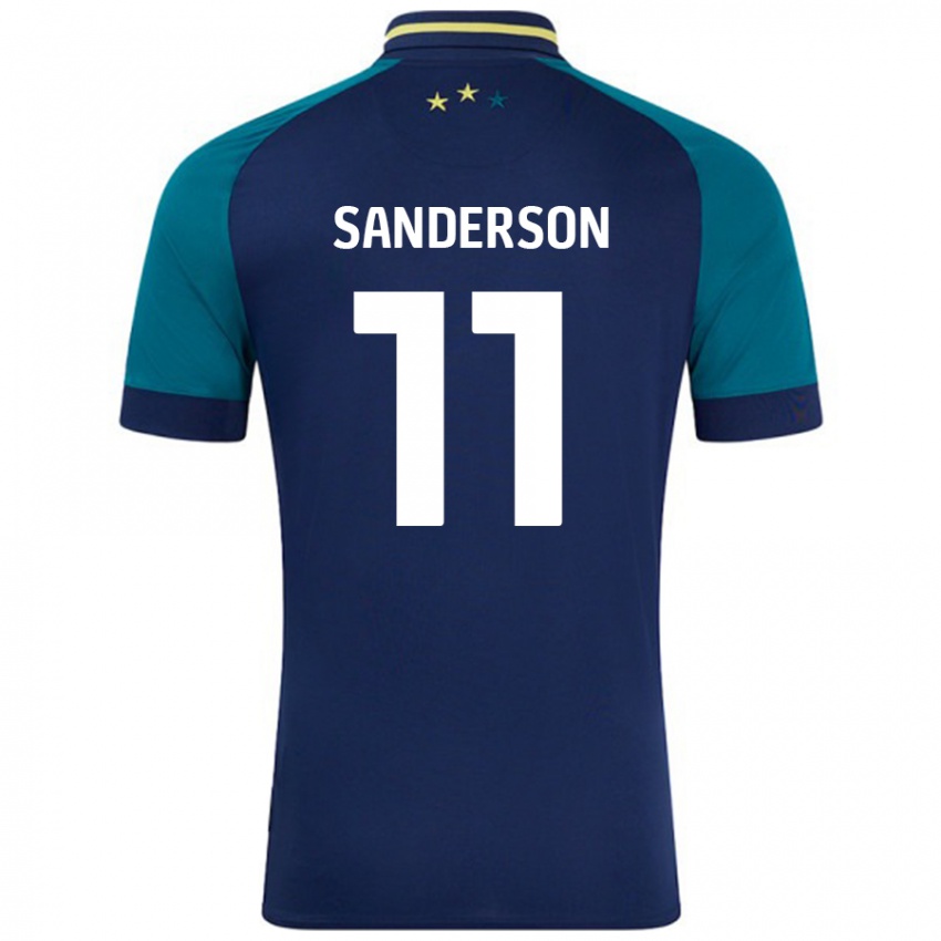 Gyermek Brittany Sanderson #11 Navy Sötétzöld Idegenbeli Jersey 2024/25 Mez Póló Ing