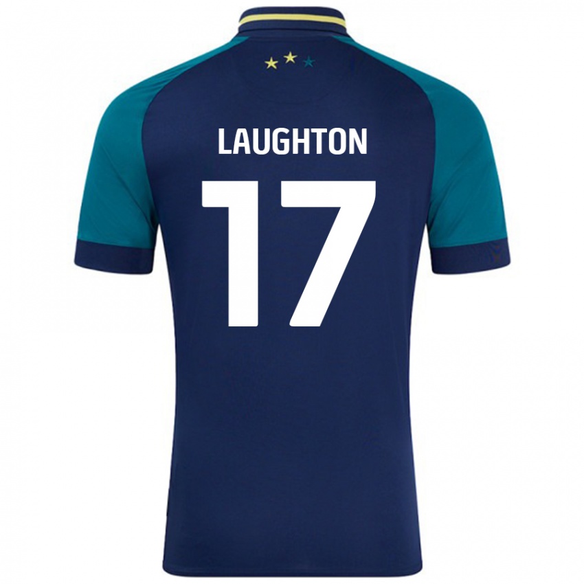 Gyermek Zoe Laughton #17 Navy Sötétzöld Idegenbeli Jersey 2024/25 Mez Póló Ing