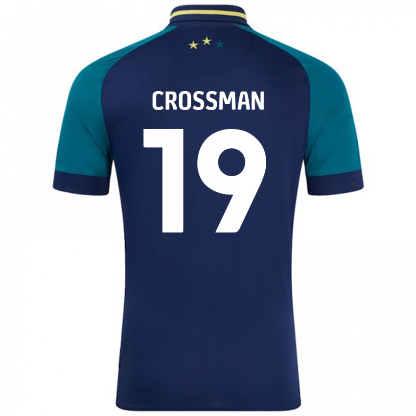 Gyermek Paige Crossman #19 Navy Sötétzöld Idegenbeli Jersey 2024/25 Mez Póló Ing