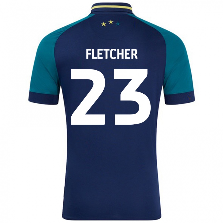 Gyermek Serena Fletcher #23 Navy Sötétzöld Idegenbeli Jersey 2024/25 Mez Póló Ing