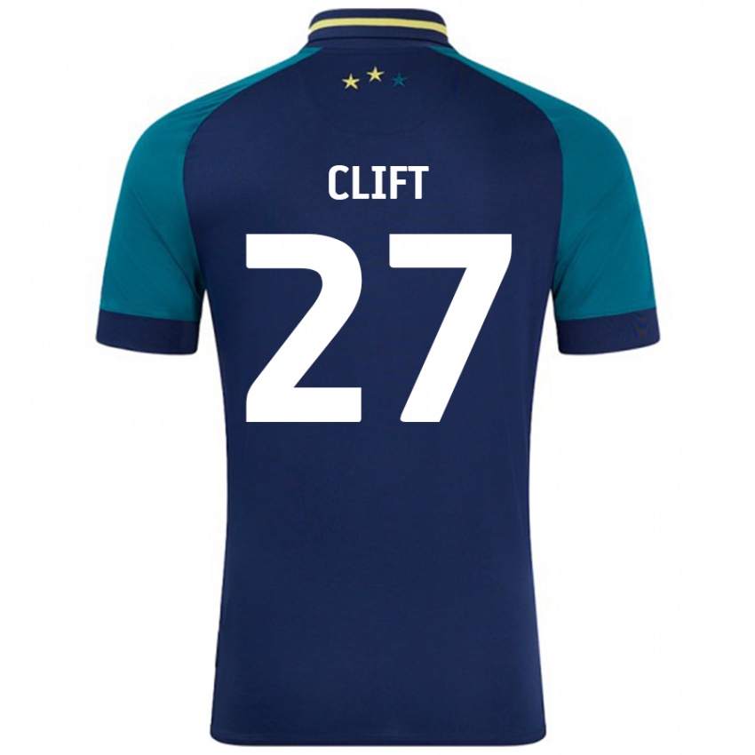 Gyermek Cassidy Clift #27 Navy Sötétzöld Idegenbeli Jersey 2024/25 Mez Póló Ing