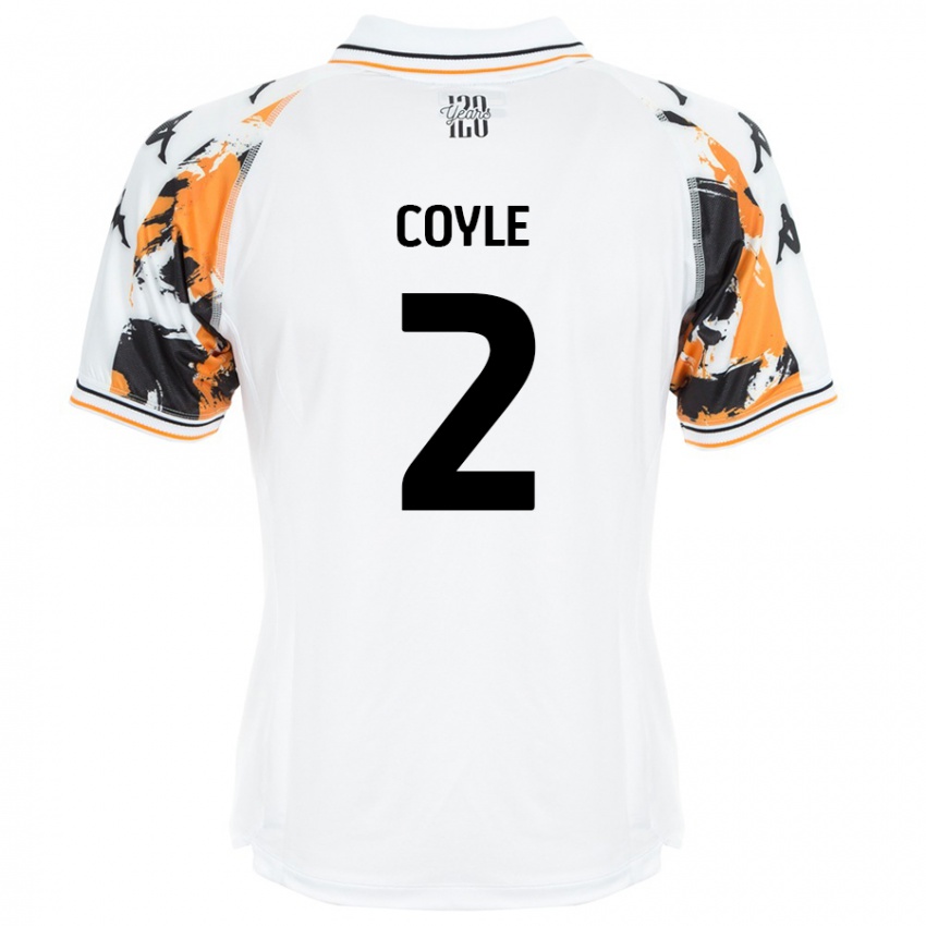 Gyermek Lewie Coyle #2 Fehér Idegenbeli Jersey 2024/25 Mez Póló Ing