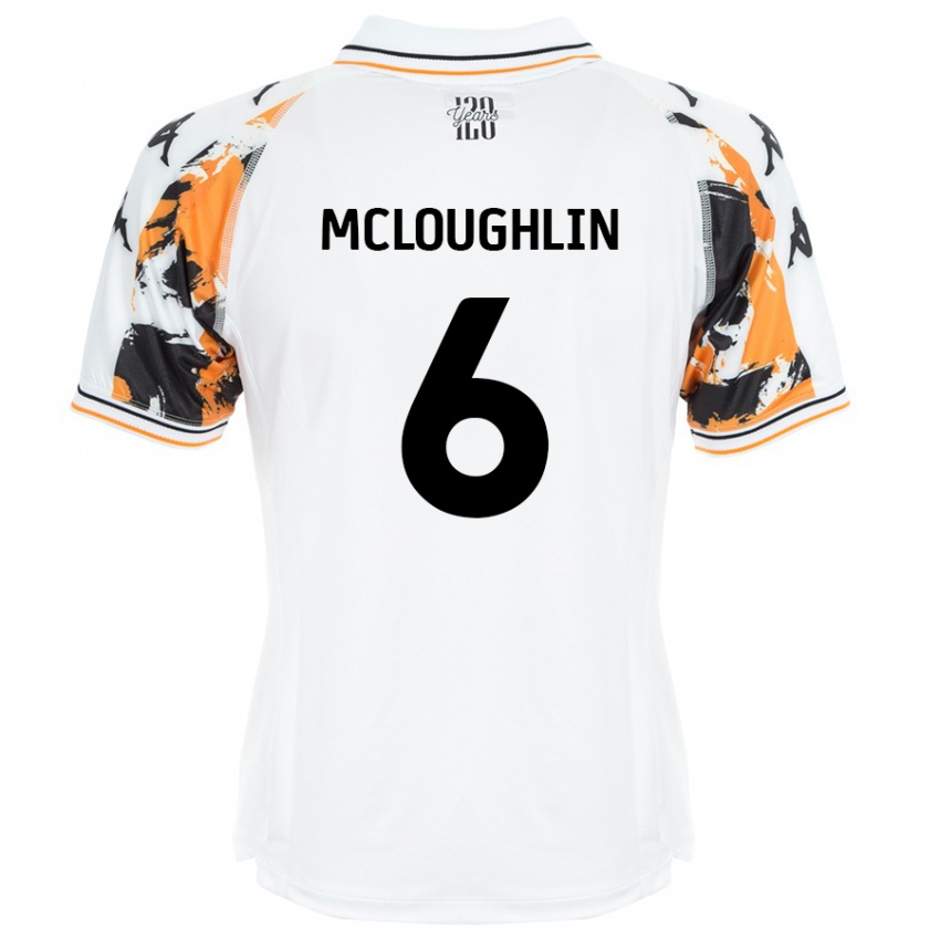 Gyermek Sean Mcloughlin #6 Fehér Idegenbeli Jersey 2024/25 Mez Póló Ing