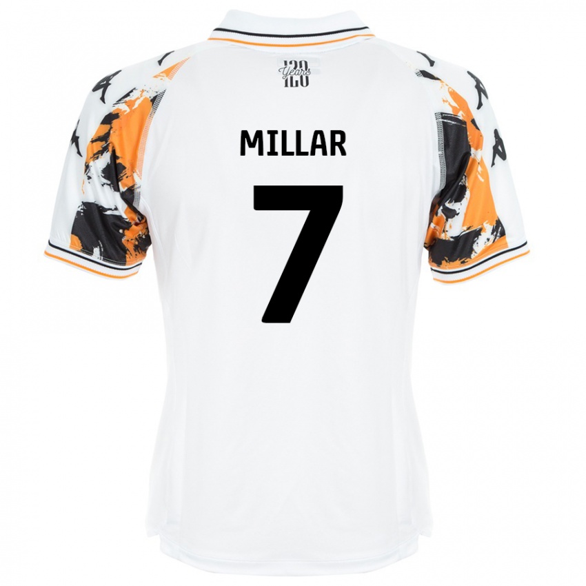 Gyermek Liam Millar #7 Fehér Idegenbeli Jersey 2024/25 Mez Póló Ing