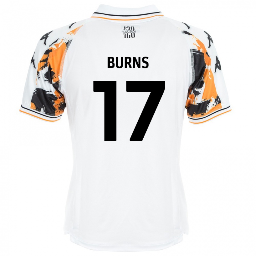 Gyermek Finley Burns #17 Fehér Idegenbeli Jersey 2024/25 Mez Póló Ing