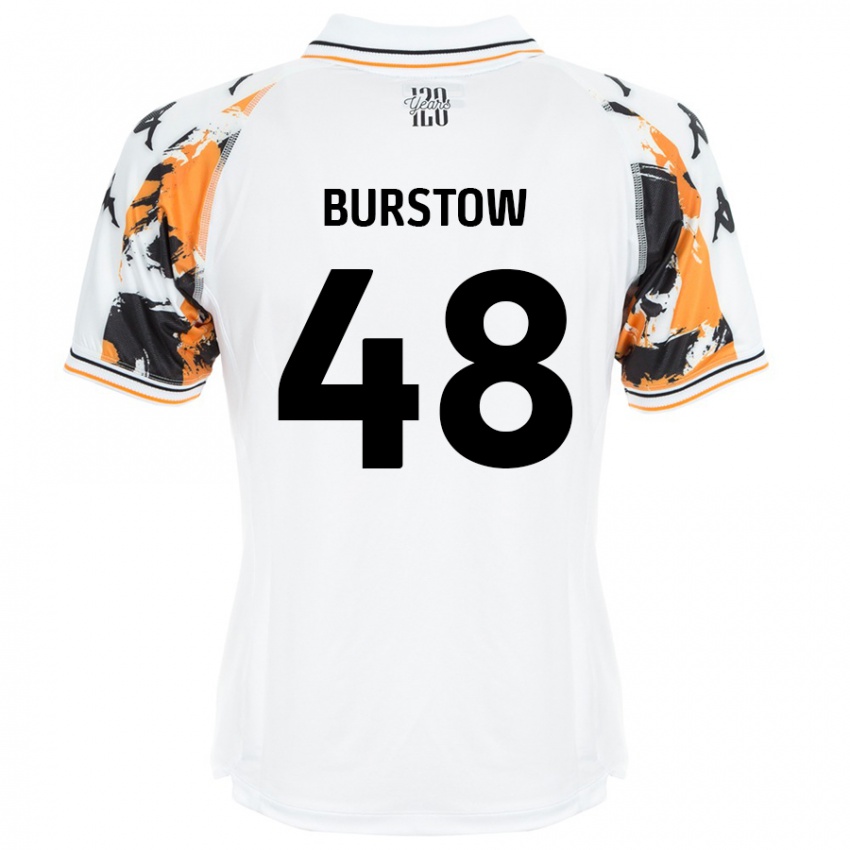 Gyermek Mason Burstow #48 Fehér Idegenbeli Jersey 2024/25 Mez Póló Ing