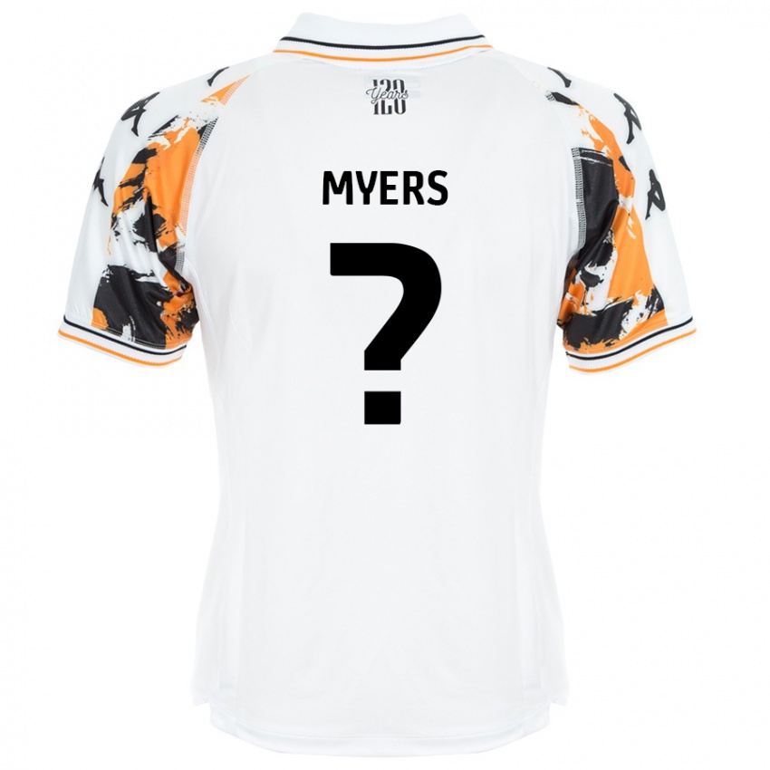 Gyermek Zane Myers #0 Fehér Idegenbeli Jersey 2024/25 Mez Póló Ing