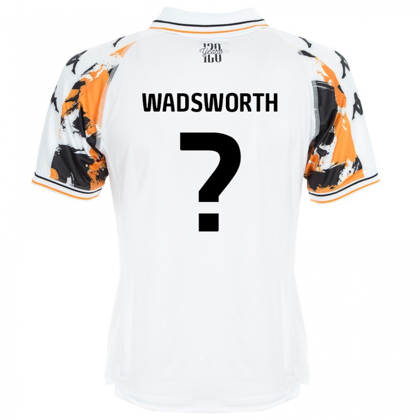 Gyermek Noah Wadsworth #0 Fehér Idegenbeli Jersey 2024/25 Mez Póló Ing