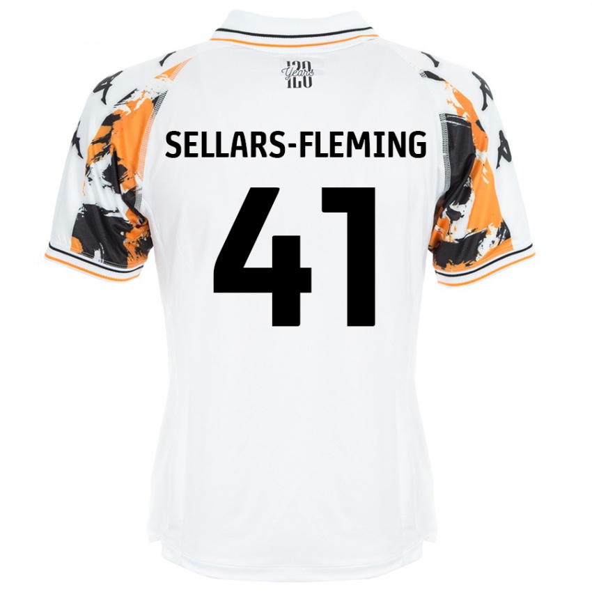 Gyermek Tyrell Sellars-Fleming #41 Fehér Idegenbeli Jersey 2024/25 Mez Póló Ing