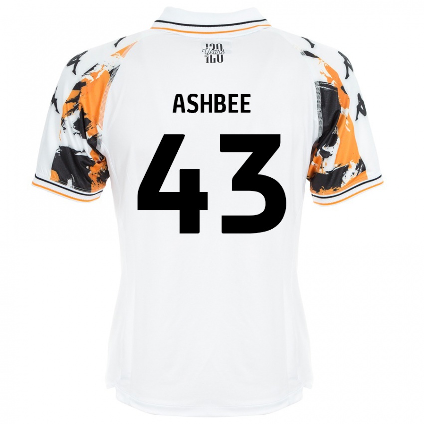 Gyermek Stanley Ashbee #43 Fehér Idegenbeli Jersey 2024/25 Mez Póló Ing