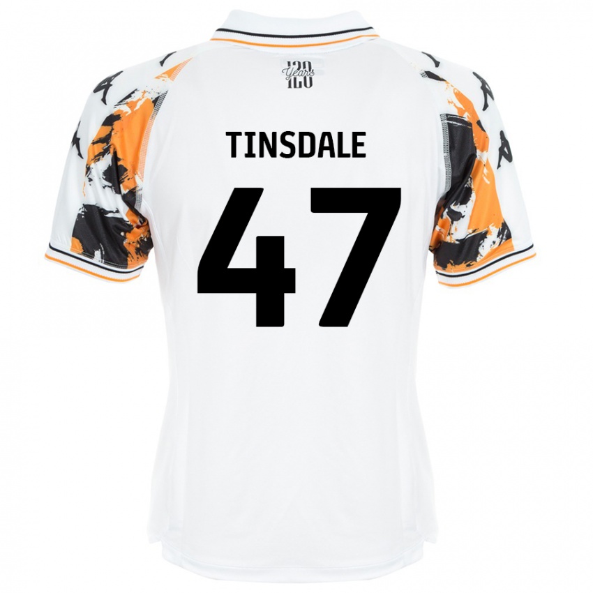 Gyermek Nathan Tinsdale #47 Fehér Idegenbeli Jersey 2024/25 Mez Póló Ing