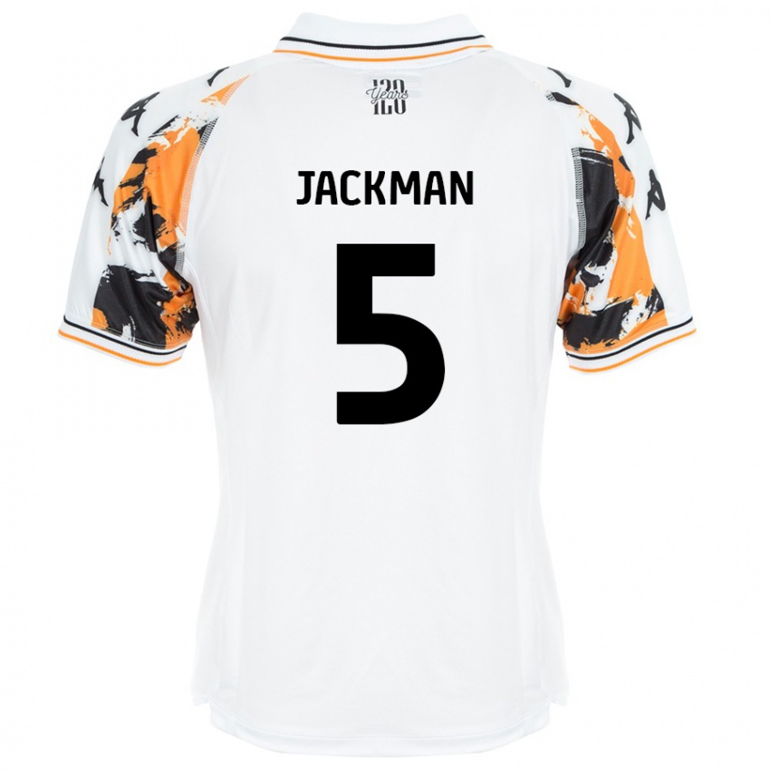 Gyermek Ellice Jackman #5 Fehér Idegenbeli Jersey 2024/25 Mez Póló Ing