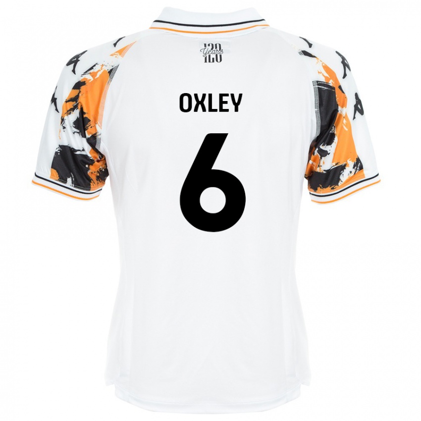 Gyermek Tilly Oxley #6 Fehér Idegenbeli Jersey 2024/25 Mez Póló Ing