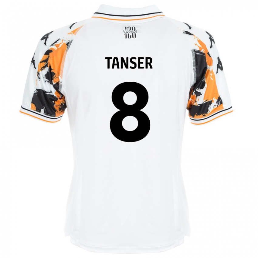 Gyermek Ellie Tanser #8 Fehér Idegenbeli Jersey 2024/25 Mez Póló Ing