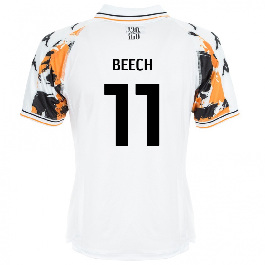 Gyermek Rebecca Beech #11 Fehér Idegenbeli Jersey 2024/25 Mez Póló Ing