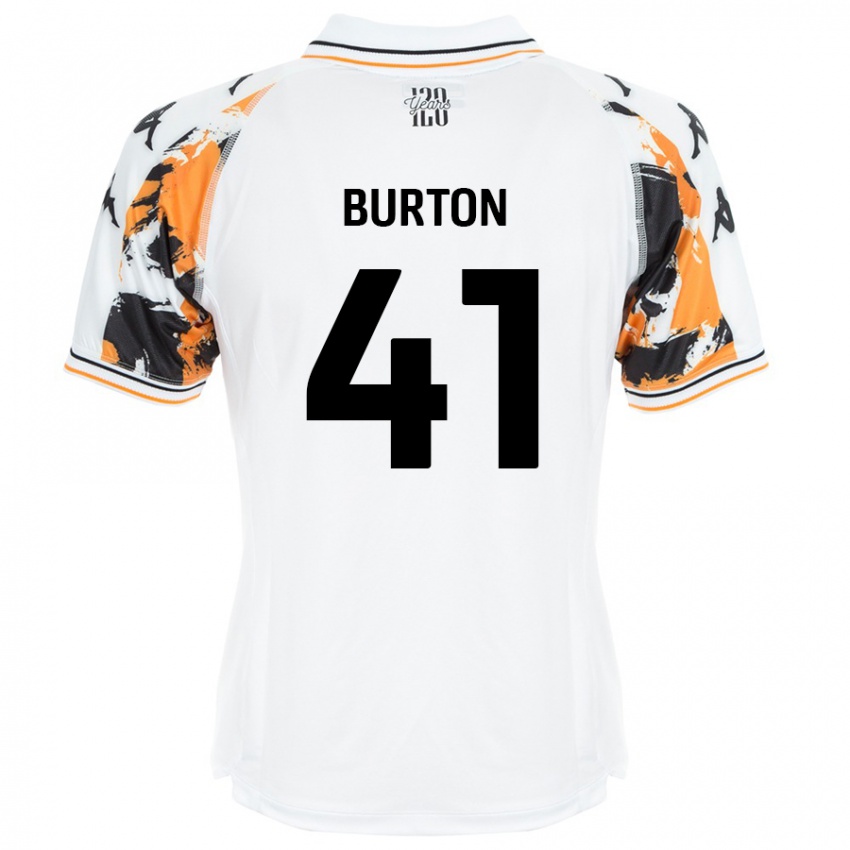 Gyermek Jess Burton #41 Fehér Idegenbeli Jersey 2024/25 Mez Póló Ing