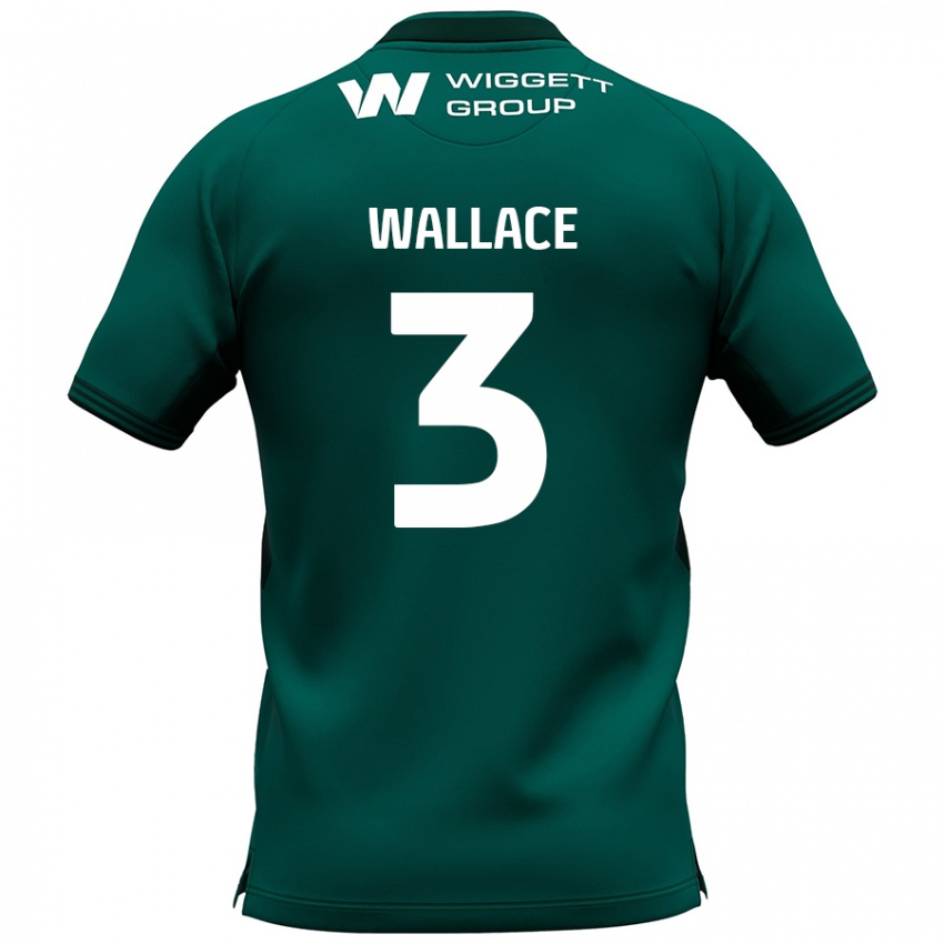 Gyermek Murray Wallace #3 Zöld Idegenbeli Jersey 2024/25 Mez Póló Ing