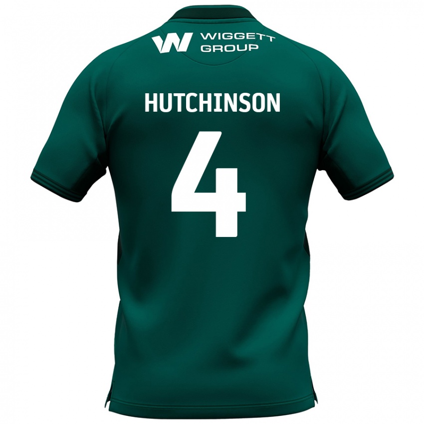 Gyermek Shaun Hutchinson #4 Zöld Idegenbeli Jersey 2024/25 Mez Póló Ing