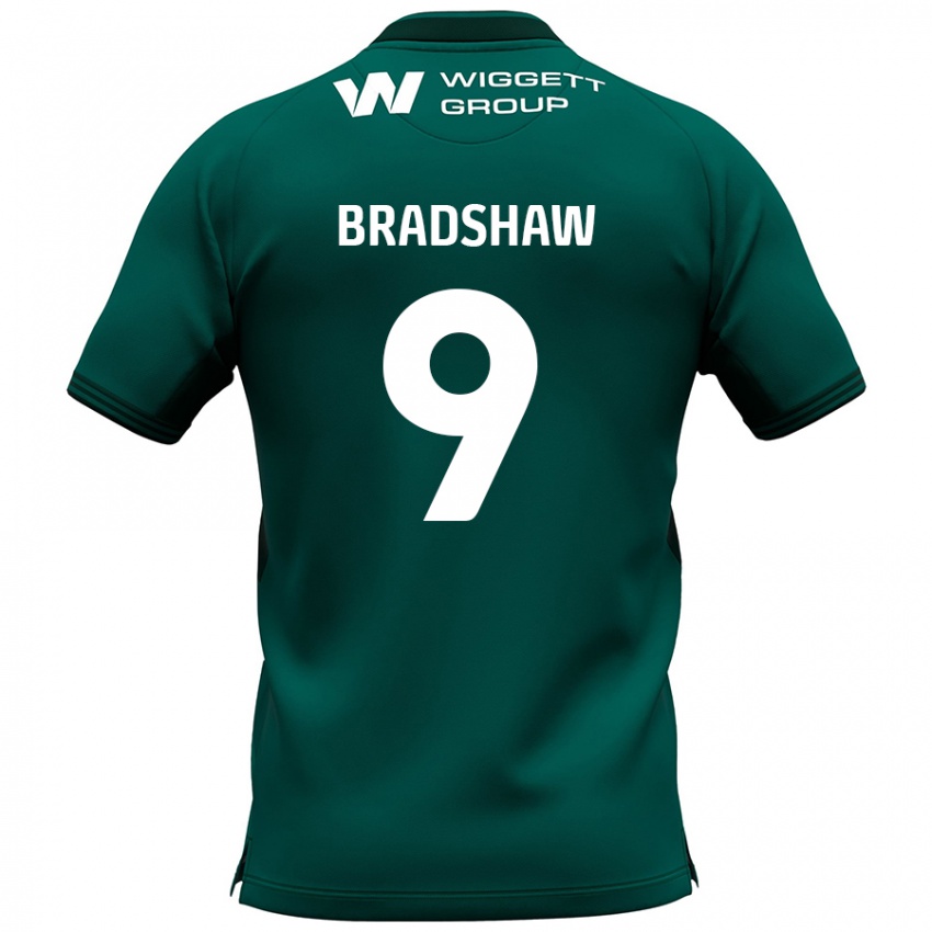 Gyermek Tom Bradshaw #9 Zöld Idegenbeli Jersey 2024/25 Mez Póló Ing