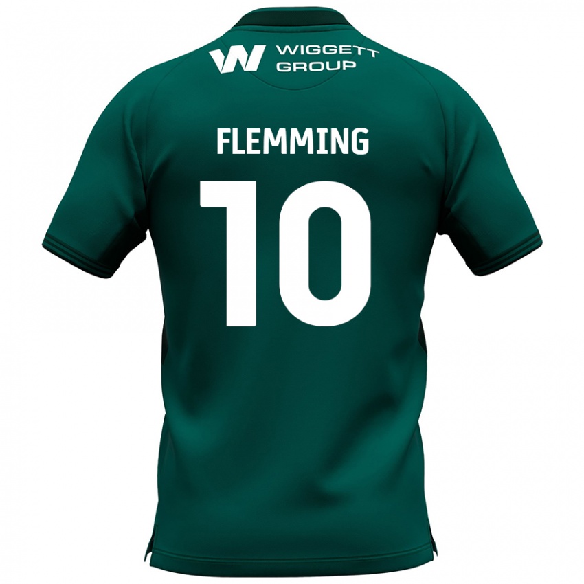 Gyermek Zian Flemming #10 Zöld Idegenbeli Jersey 2024/25 Mez Póló Ing