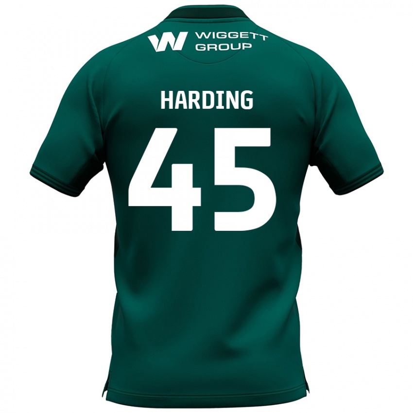 Gyermek Wes Harding #45 Zöld Idegenbeli Jersey 2024/25 Mez Póló Ing