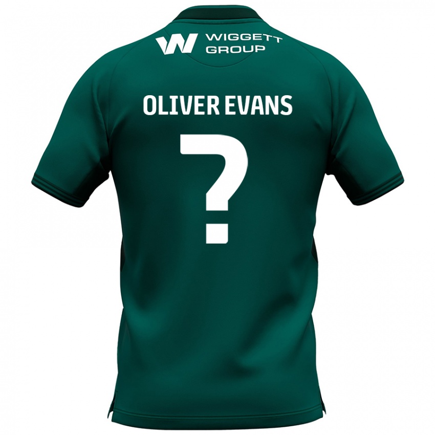 Gyermek Oliver Evans #0 Zöld Idegenbeli Jersey 2024/25 Mez Póló Ing