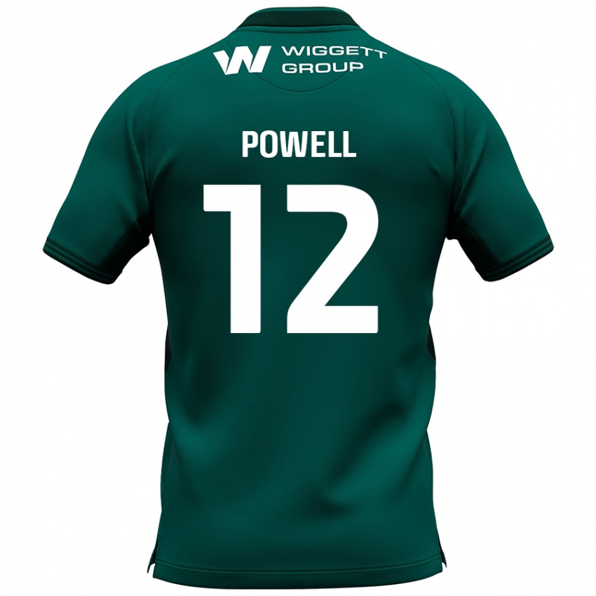 Gyermek Beth Powell #12 Zöld Idegenbeli Jersey 2024/25 Mez Póló Ing