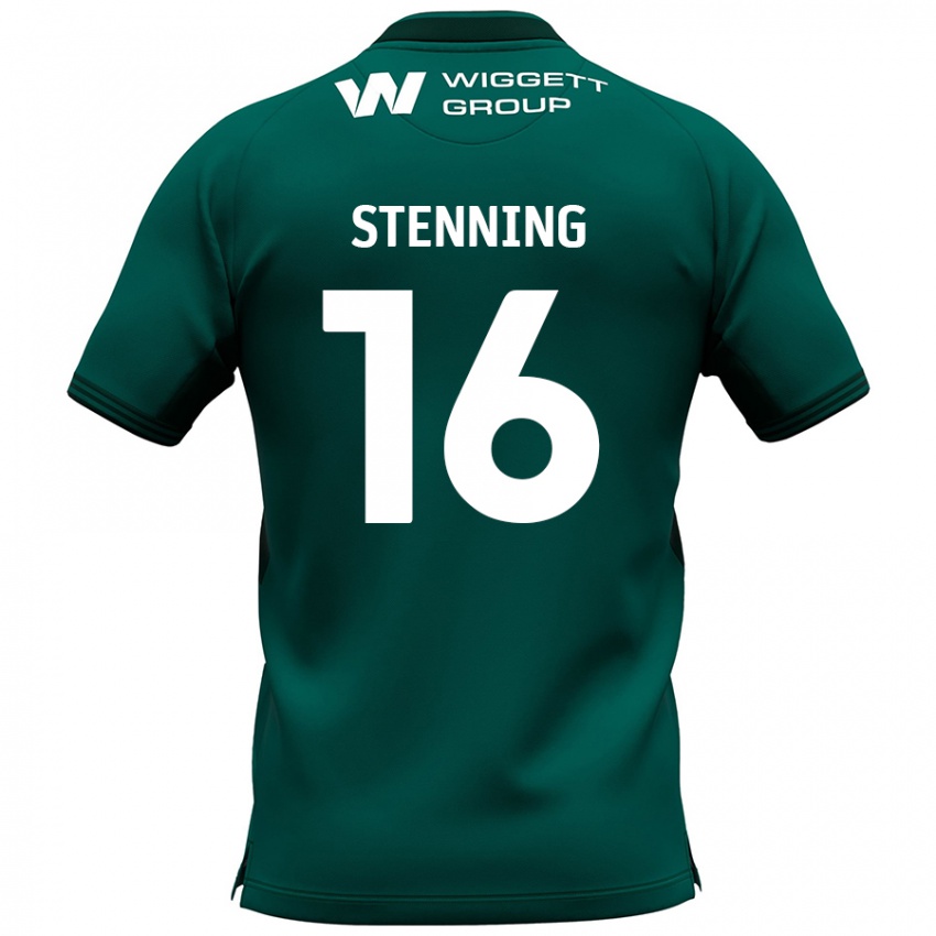 Gyermek Ellie Stenning #16 Zöld Idegenbeli Jersey 2024/25 Mez Póló Ing