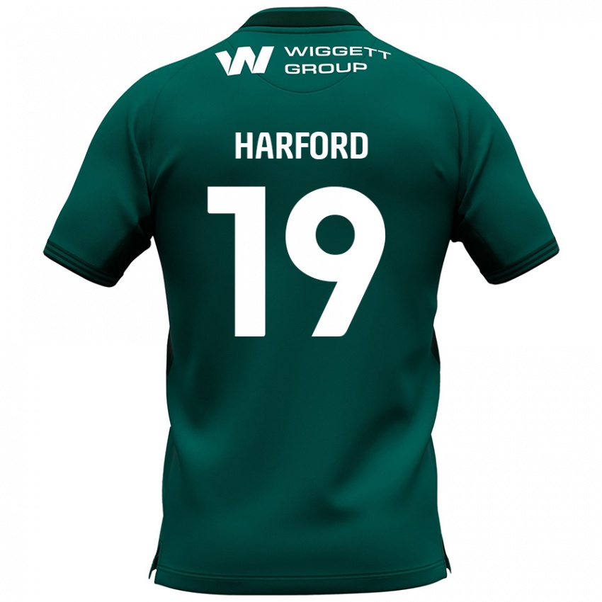 Gyermek Beth Harford #19 Zöld Idegenbeli Jersey 2024/25 Mez Póló Ing