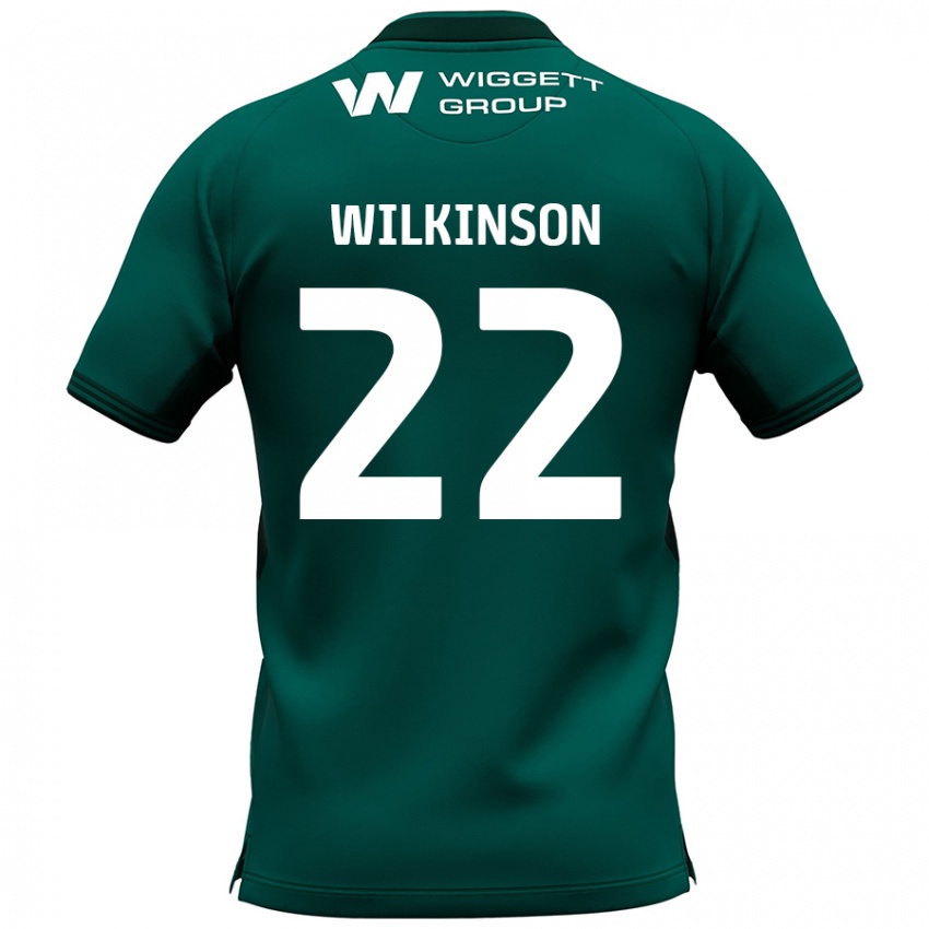 Gyermek Chloe Wilkinson #22 Zöld Idegenbeli Jersey 2024/25 Mez Póló Ing