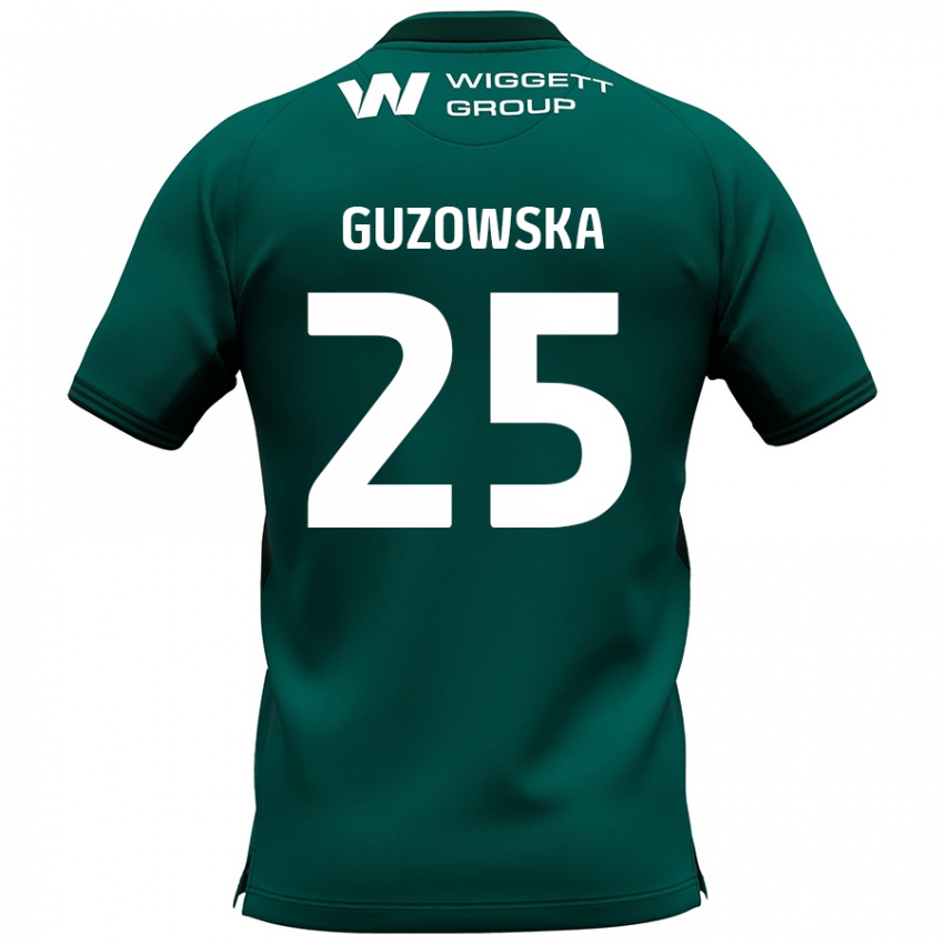 Gyermek Sara Guzowska #25 Zöld Idegenbeli Jersey 2024/25 Mez Póló Ing