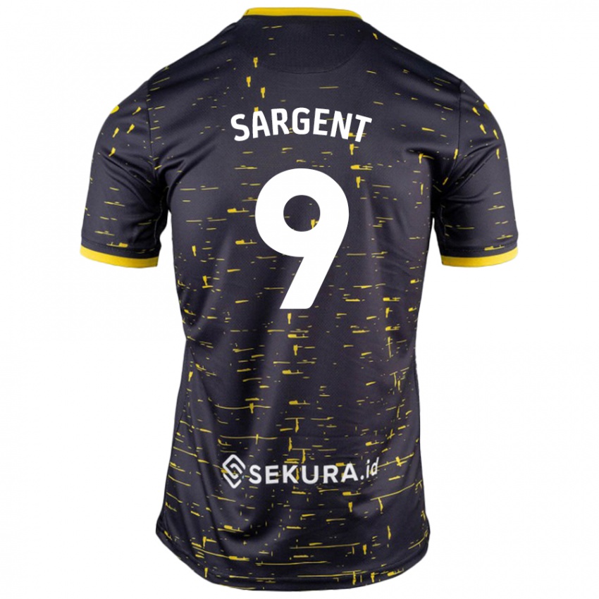 Gyermek Josh Sargent #9 Fekete Sárga Idegenbeli Jersey 2024/25 Mez Póló Ing