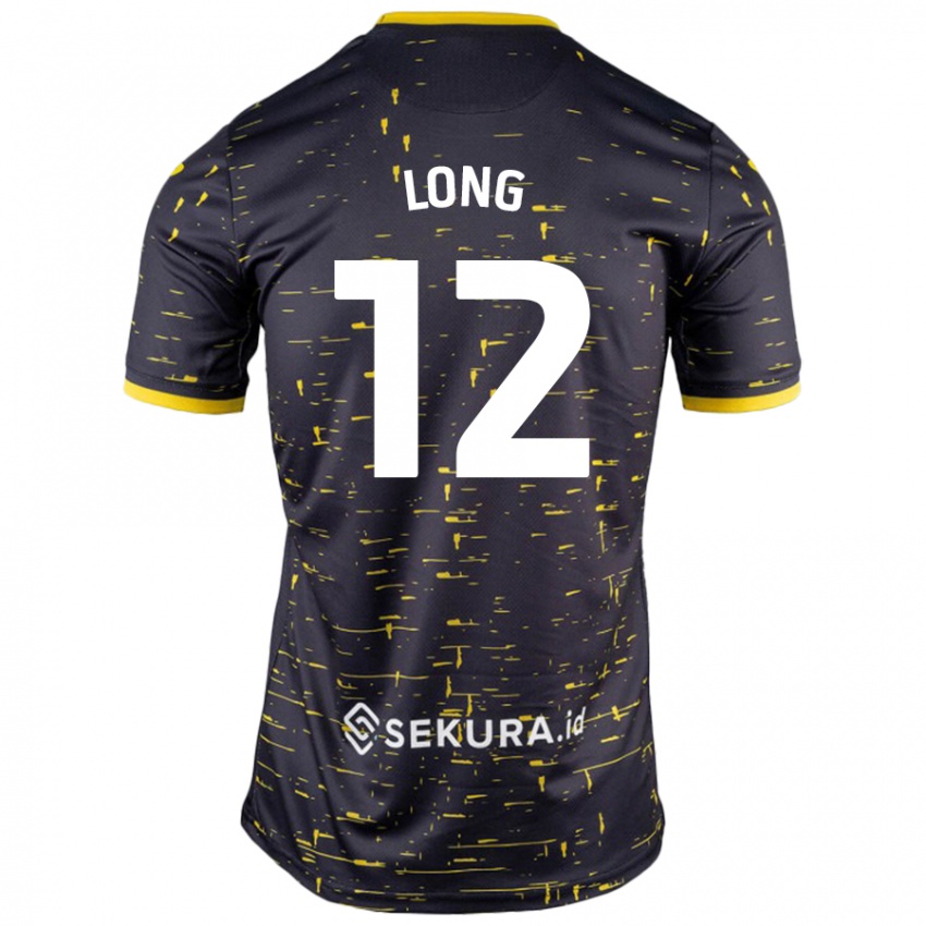 Gyermek George Long #12 Fekete Sárga Idegenbeli Jersey 2024/25 Mez Póló Ing