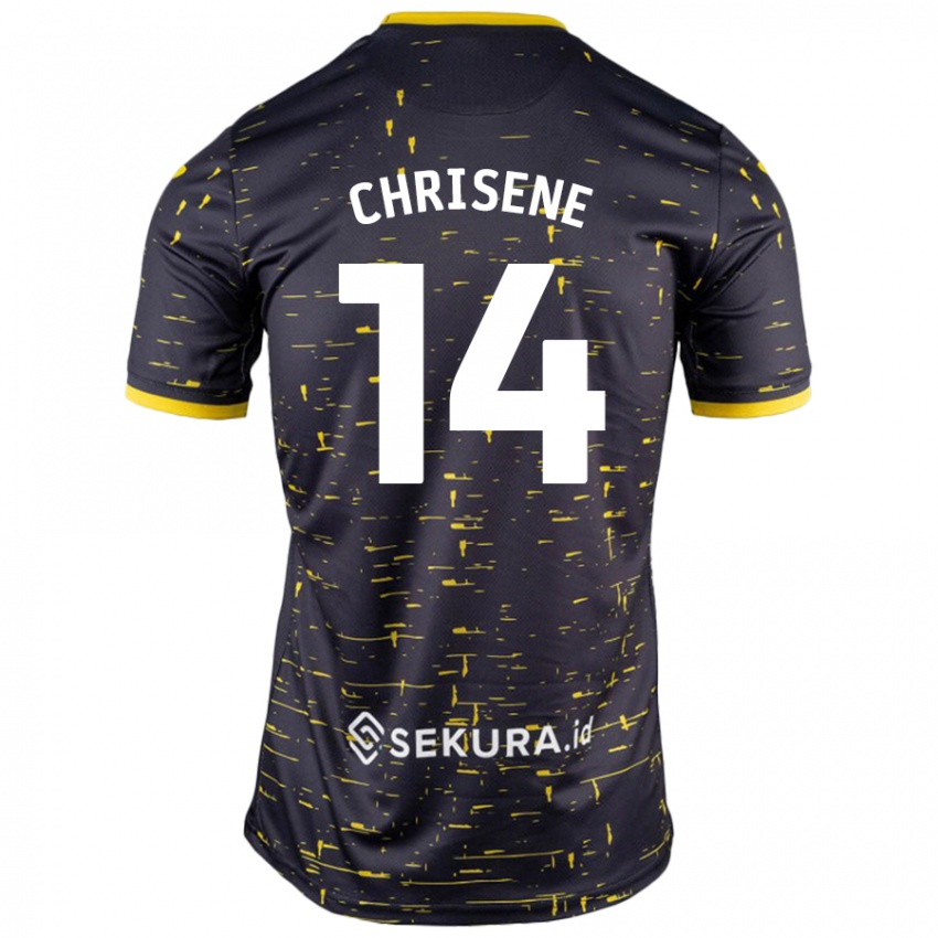 Gyermek Ben Chrisene #14 Fekete Sárga Idegenbeli Jersey 2024/25 Mez Póló Ing